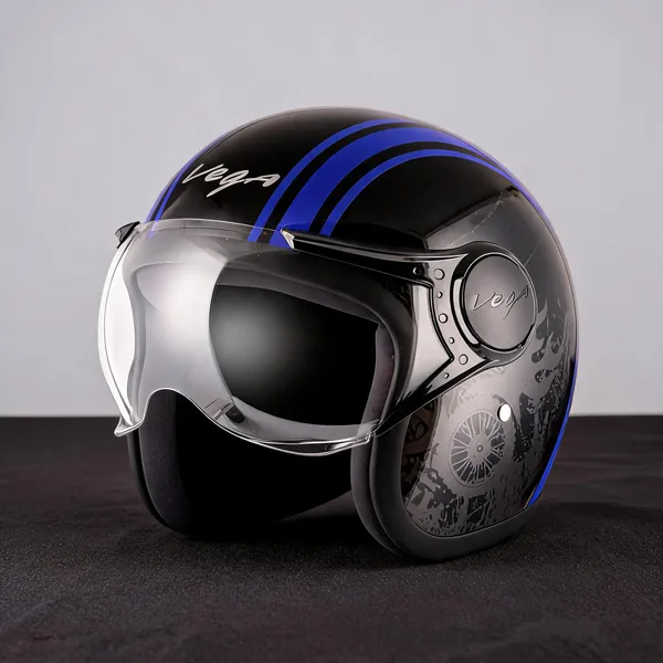 Vega_Black_Blue_Stripe_Abs_Open_Face_Motorcycle_Helmet
