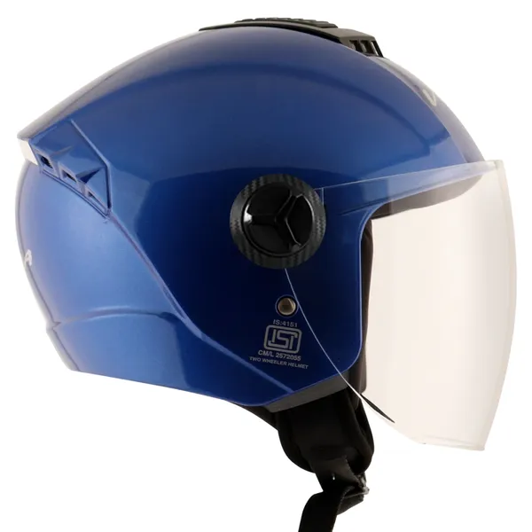 Vega_Blue_Open_Face_Motorcycle_Helmet_With_Clear_Visor