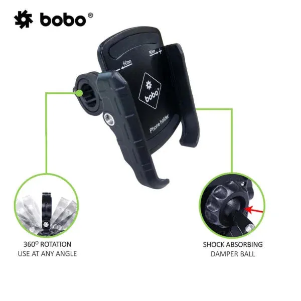 Bobo_Black_Adjustable_Clamp_Bike_Mobile_Phone_Holder