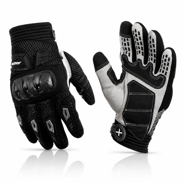 Axor_Black_Mesh_Hard_Knuckle_Guard_Motorcycle_Riding_Gloves