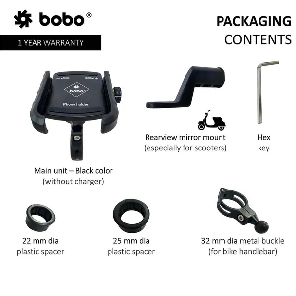 Bobo_Black_Adjustable_Clamp_Bike_Mobile_Phone_Holder