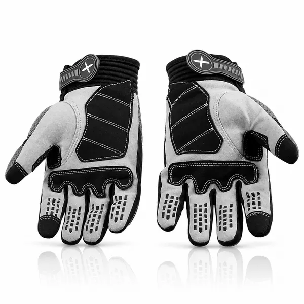Axor_Black_Grey_Mesh_Clarino_Motorcycle_Riding_Gloves
