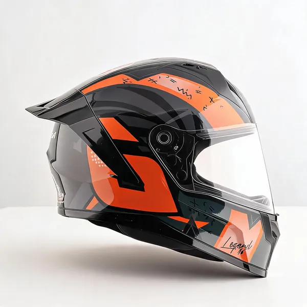 Vega_Black_Orange_Graphic_Full_Face_Helmet_With_Spoiler