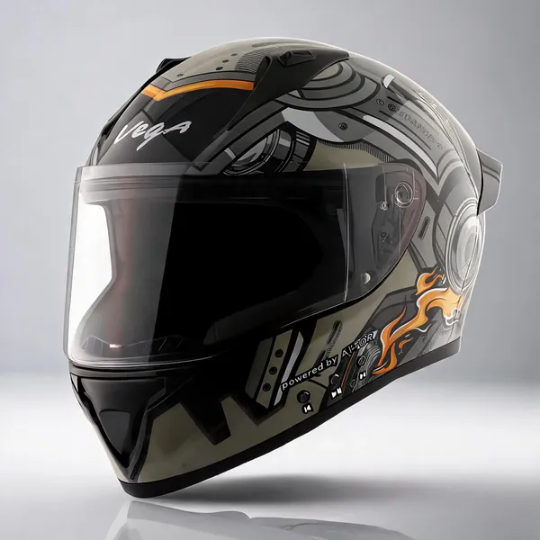 Vega_Black_Grey_Orange_Graphic_Full_Face_Motorcycle_Helmet