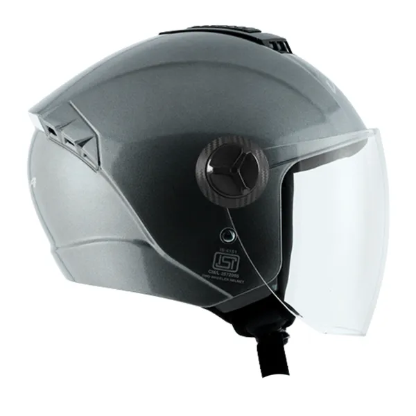 Vega_Black_Open_Face_Helmet_With_Clear_Visor_For_Bikes