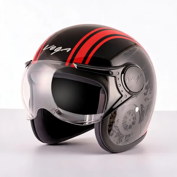 Vega_Black_Red_Racing_Stripe_Abs_Open_Face_Motorcycle_Helmet