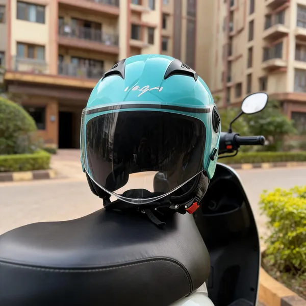 Vega_Turquoise_Abs_Open_Face_Motorcycle_Helmet_With_Clear_Visor