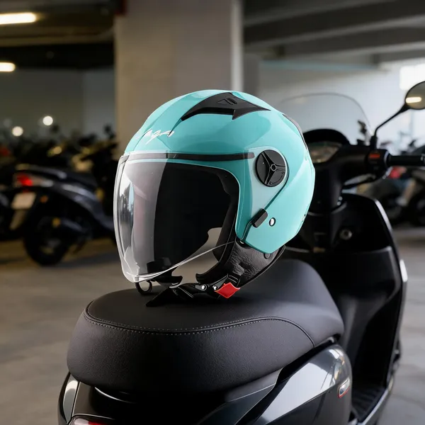 Vega_Turquoise_Abs_Open_Face_Motorcycle_Helmet_With_Clear_Visor