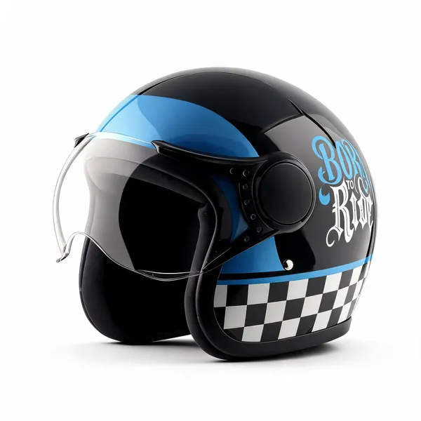 Vega_Black_Blue_Checkerboard_Abs_Open_Face_Helmet