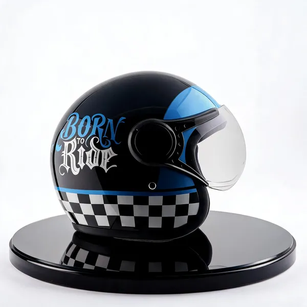 Vega_Black_Blue_Checkerboard_Abs_Open_Face_Helmet