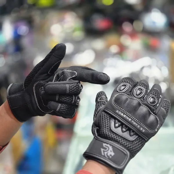 Roaring_Toyz_33_Black_3D_Mesh_Knuckle_Guard_Motorcycle_Riding_Gloves