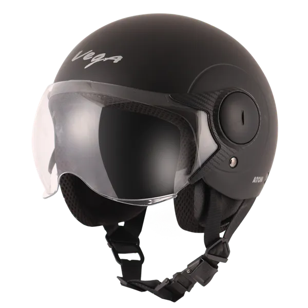 Vega_Black_Open_Face_Motorcycle_Helmet_Wraparound_Visor