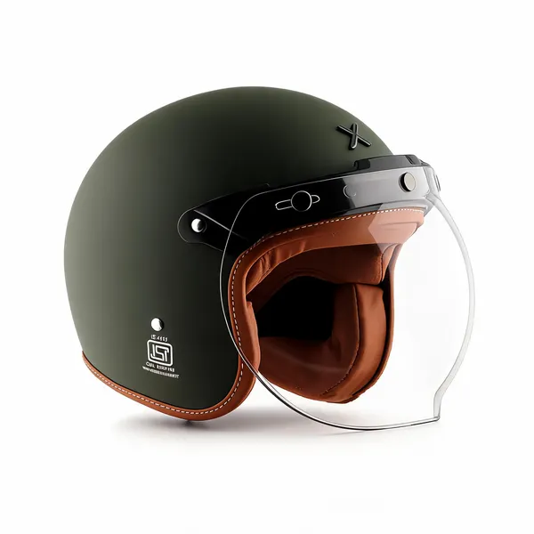 Axor_Black_Fibreglass_Open_Face_Motorcycle_Helmet_With_Clear_Visor