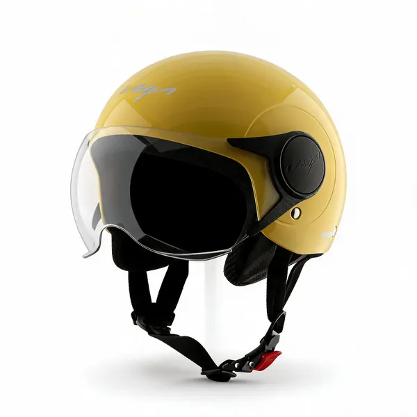 Vega_Yellow_Open_Face_Motorcycle_Helmet_With_Tinted_Visor