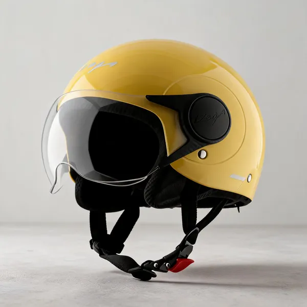 Vega_Yellow_Open_Face_Motorcycle_Helmet_With_Tinted_Visor