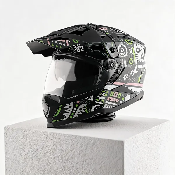 Vega_Black_Geometric_Graphic_Abs_Full_Face_Motorcycle_Helmet