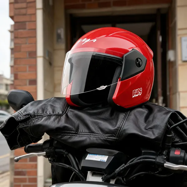 Vega_Red_Abs_Open_Face_Motorcycle_Helmet_With_Clear_Visor