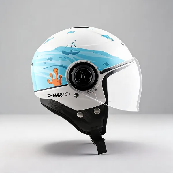 Vega_White_Shark_Graphic_Open_Face_Helmet_For_Bikes
