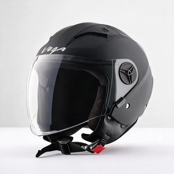 Vega_Black_Open_Face_Motorcycle_Helmet_With_Quick-Release_Buckle