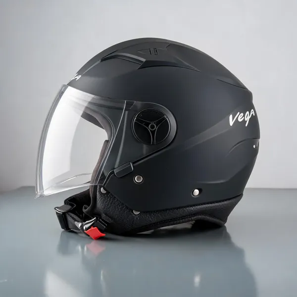 Vega_Black_Open_Face_Motorcycle_Helmet_With_Quick-Release_Buckle