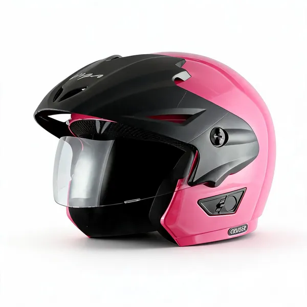 Vega_Pink_Black_Abs_Open_Face_Motorcycle_Helmet