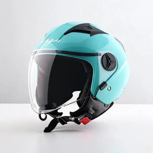 Vega_Turquoise_Open_Face_Motorcycle_Helmet_With_Clear_Visor
