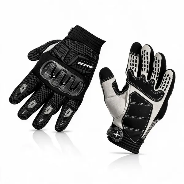 Axor_Black_Mesh_Hard_Knuckle_Guard_Motorcycle_Riding_Gloves