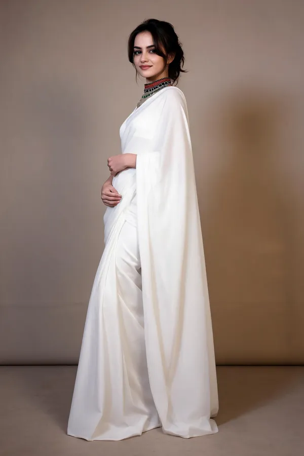Premium_White_Fendy_Satin_Ready_To_Wear_Saree_With_Unstitched_Blouse