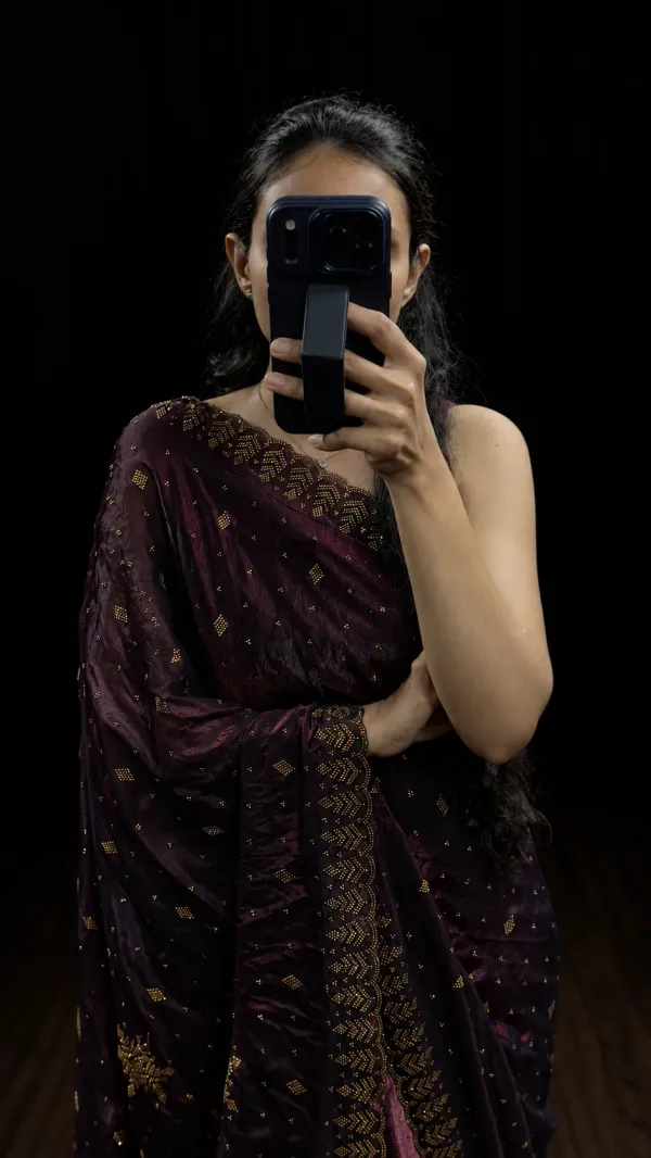 Deep_Wine_Swarovski_Satin_Silk_Designer_Saree