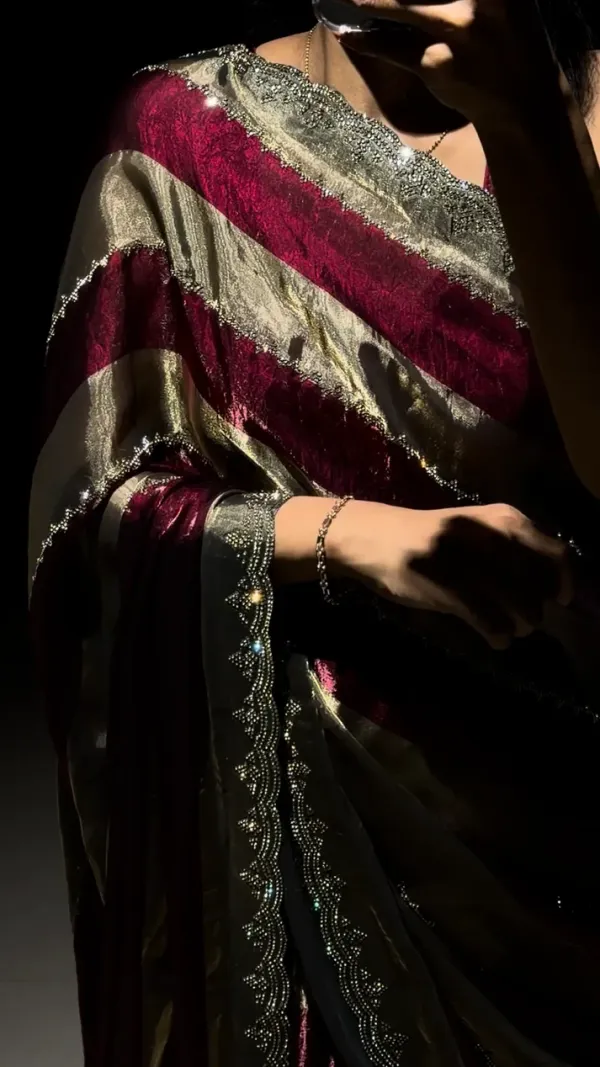 Nazam_Royal_Maroon_Swarovski_Designer_Saree