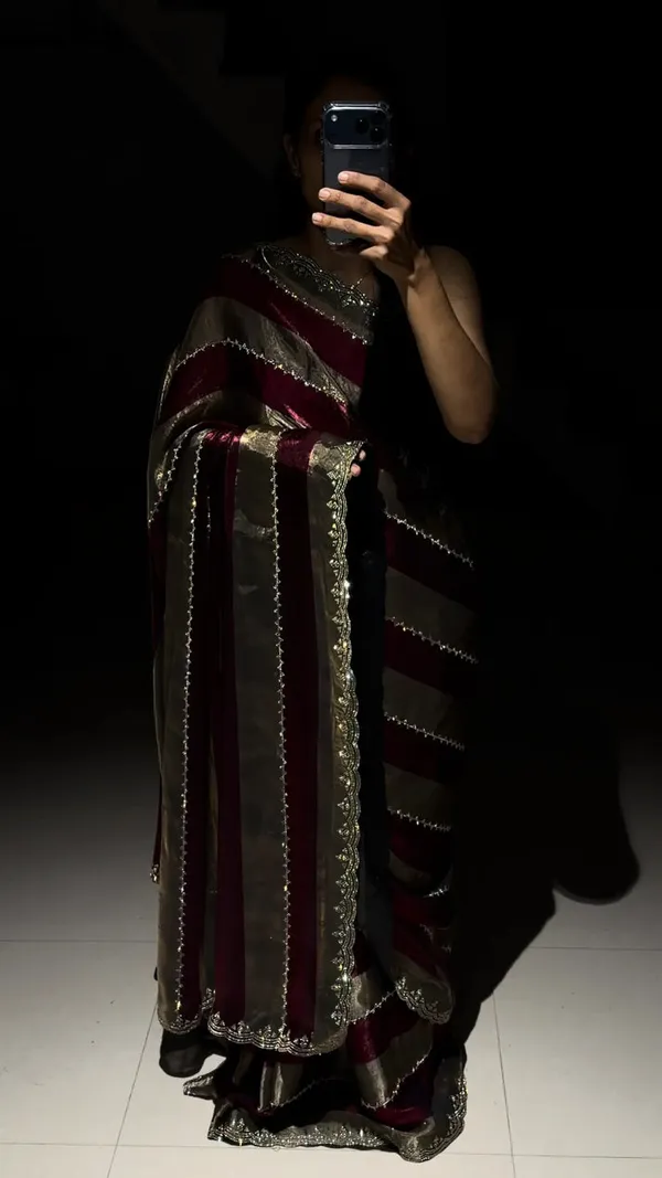 Nazam_Royal_Maroon_Swarovski_Designer_Saree