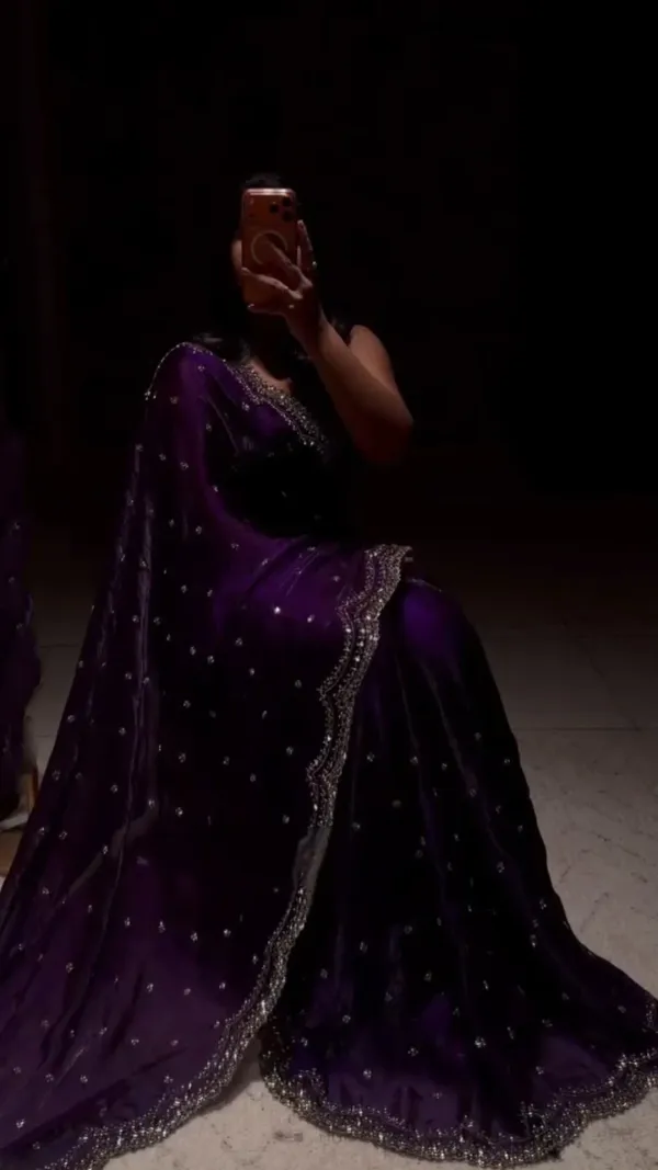 Pop_Purple_Cutdana_Sequence_Zari_Work_Saree