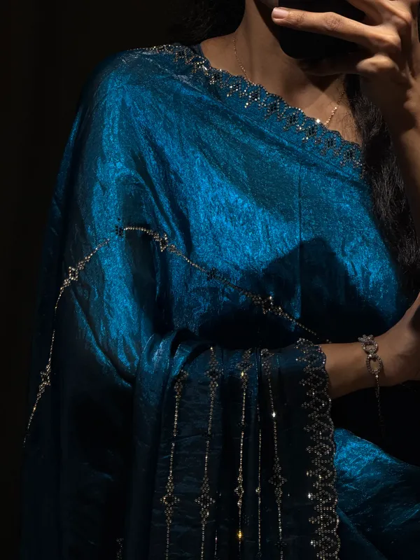 Meher_Teal_Swarovski_Designer_Saree