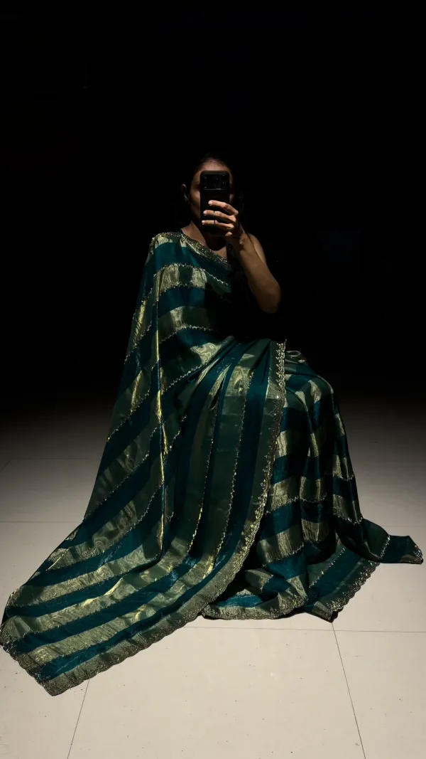 Nazam_Emerald_Teal_Green_Swarovski_Designer_Saree