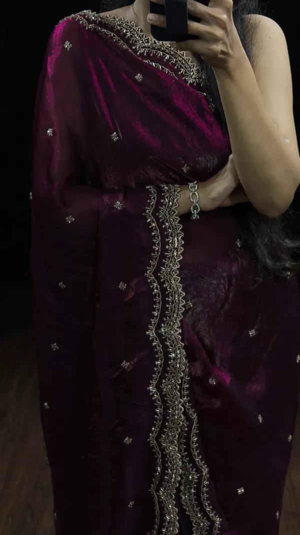 Royal_Maroon_Wine_Cutdana_Sequence_Zari_Work_Saree