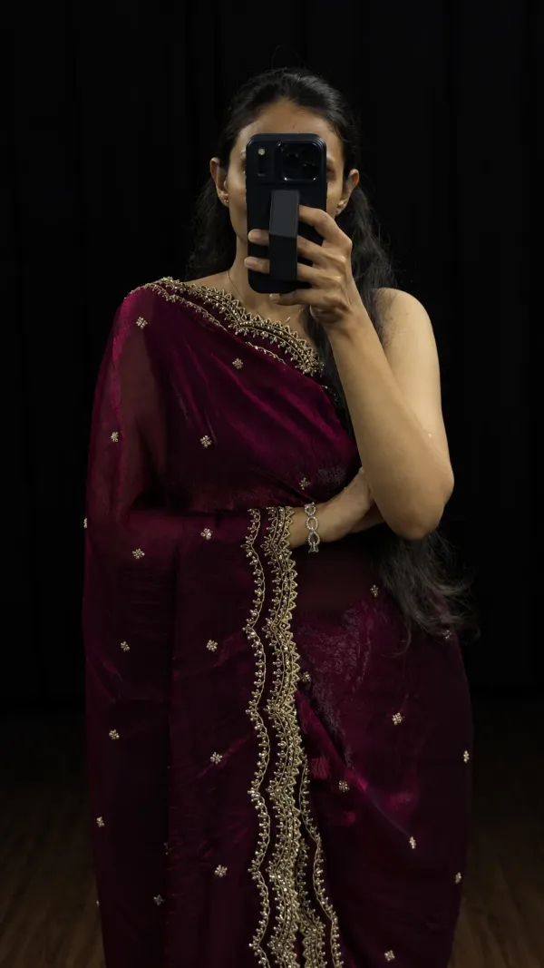 Royal_Maroon_Wine_Cutdana_Sequence_Zari_Work_Saree