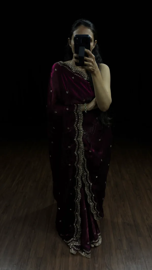 Royal_Maroon_Wine_Cutdana_Sequence_Zari_Work_Saree