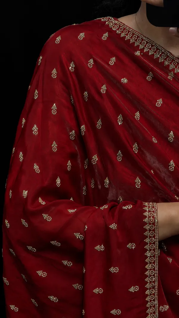 Classic_Red_Swarovski_Designer_Saree