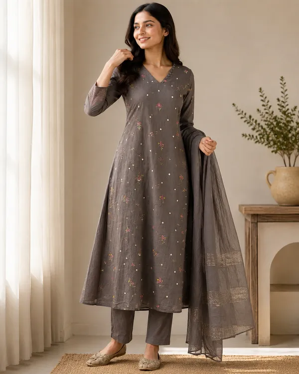 Grey_Mulchanderi_Embroidered_A_Line_3_Piece_Suit_Set