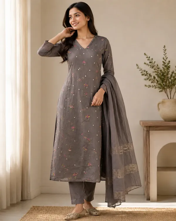 Grey_Mulchanderi_Embroidered_A_Line_3_Piece_Suit_Set