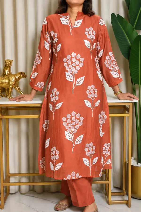 Orange_Mulchanderi_Printed_A_Line_3_Piece_Suit_Set