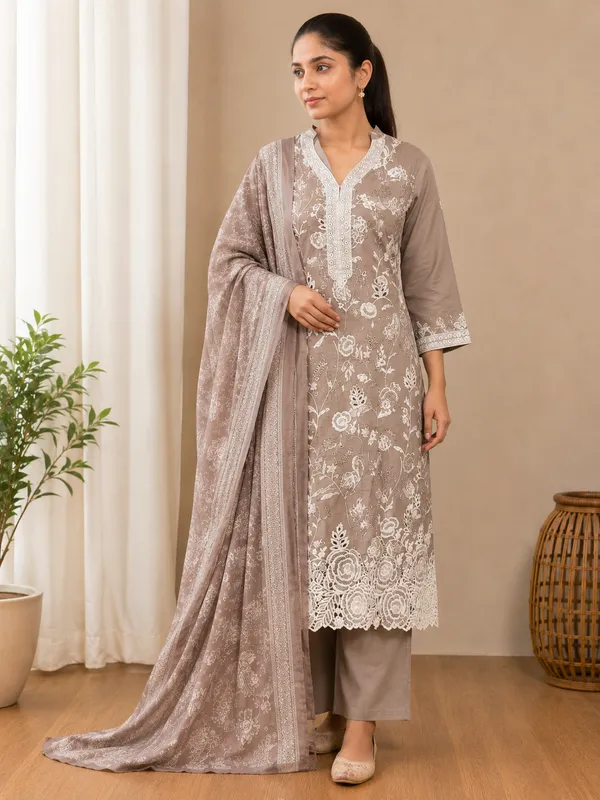 Mocha_Noor_Cutwork_Suit_Set