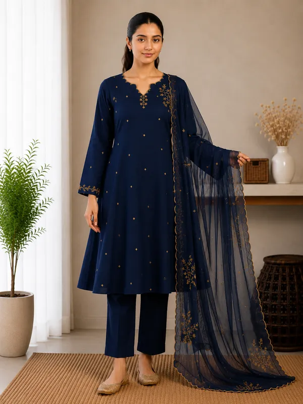 Neel_Noor_Midnight_Blue_Embroidered_Suit_Set
