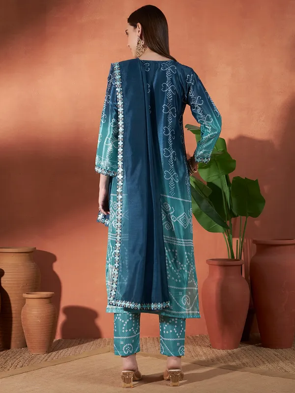 Teal_Printed_Straight_Kurta_Set_For_Women