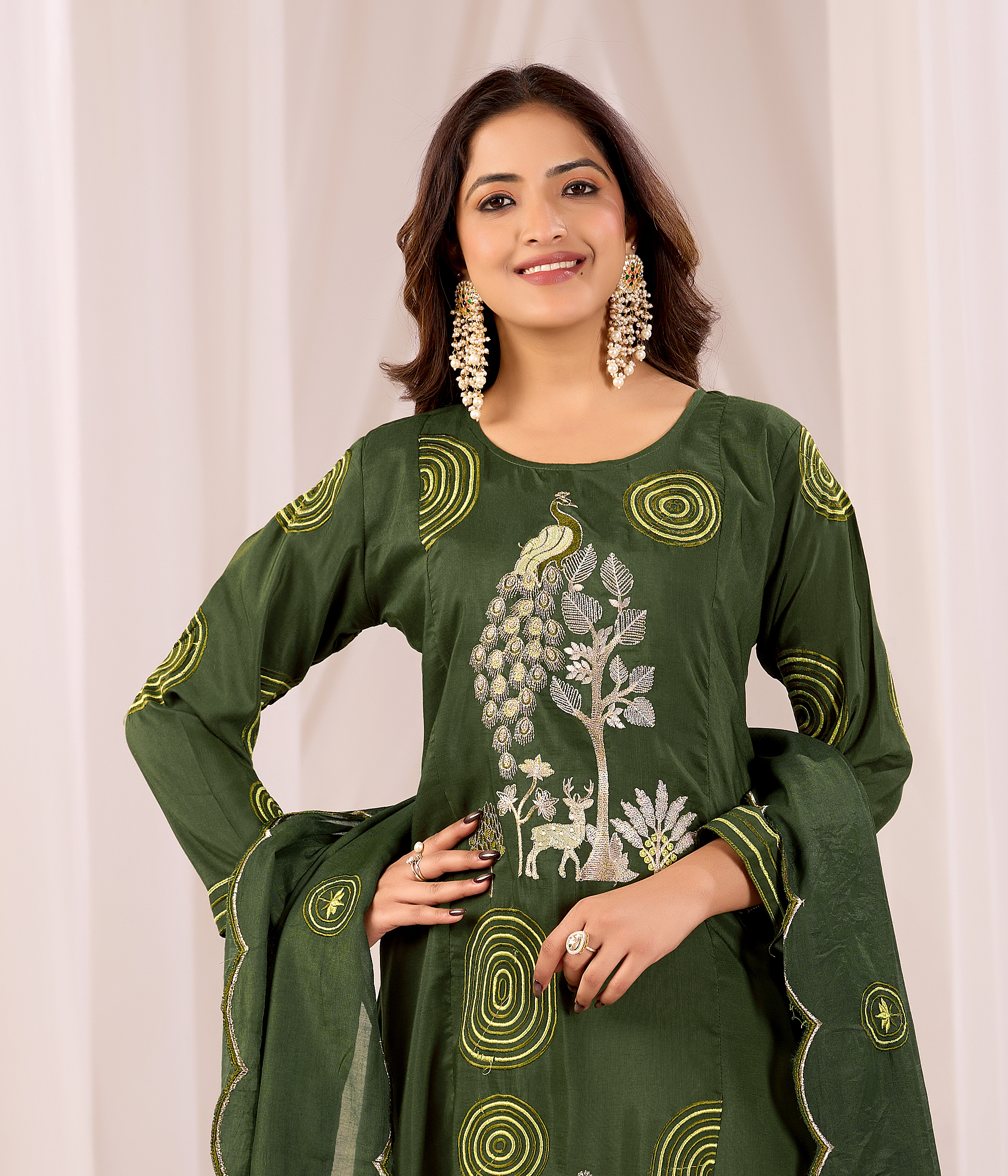 Green_Cotton_Printed_Kurta_Palazzo_Dupatta_Set_For_Women