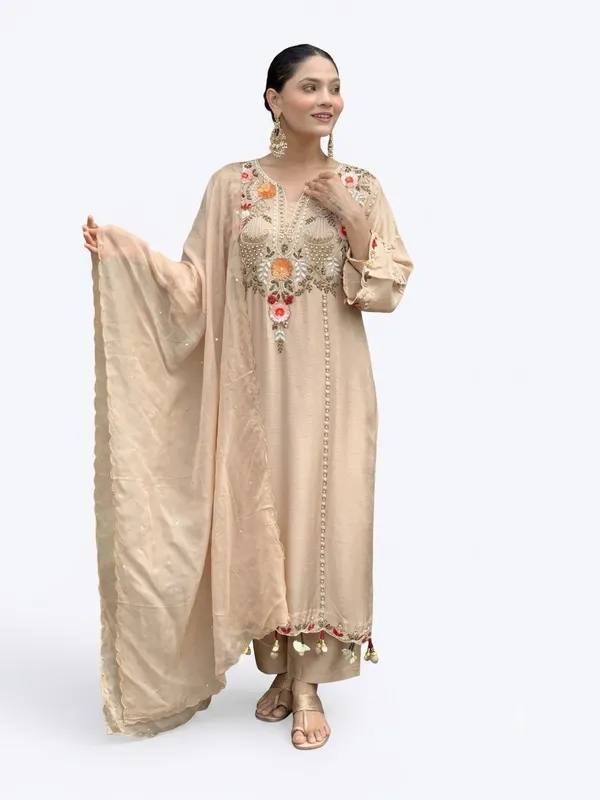 Beige_Embroidered_Straight_Kurta_Set_With_Dupatta_For_Women
