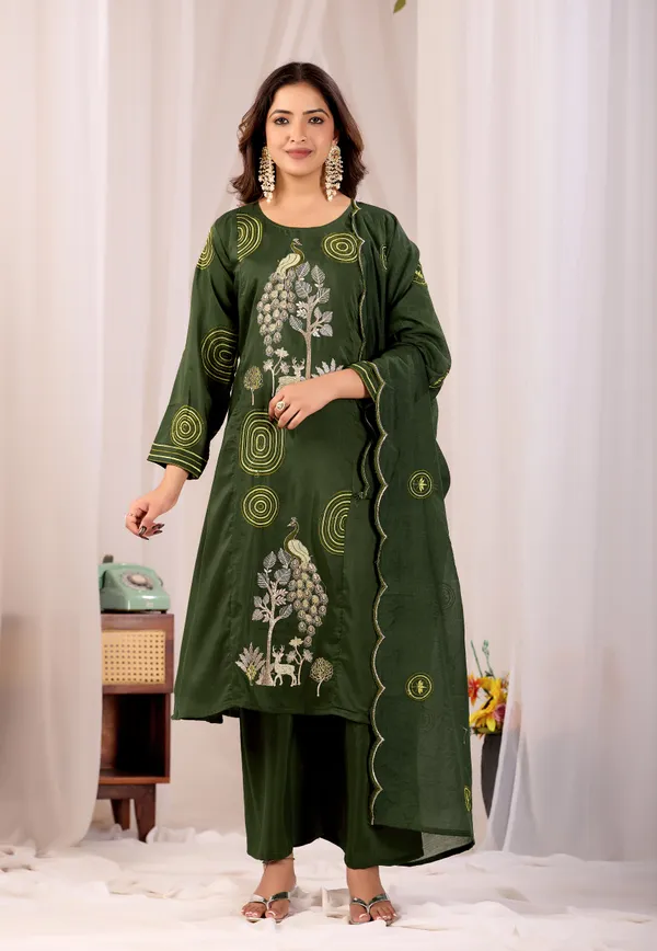 Green_Cotton_Printed_Kurta_Palazzo_Dupatta_Set_For_Women