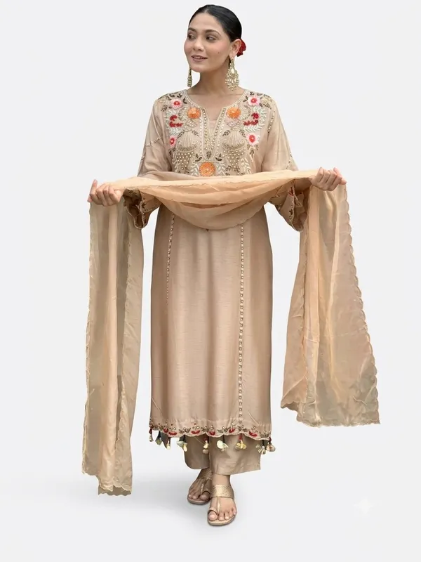 Beige_Embroidered_Straight_Kurta_Set_With_Dupatta_For_Women