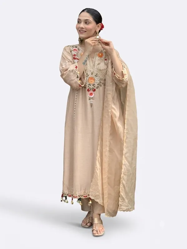 Beige_Embroidered_Straight_Kurta_Set_With_Dupatta_For_Women