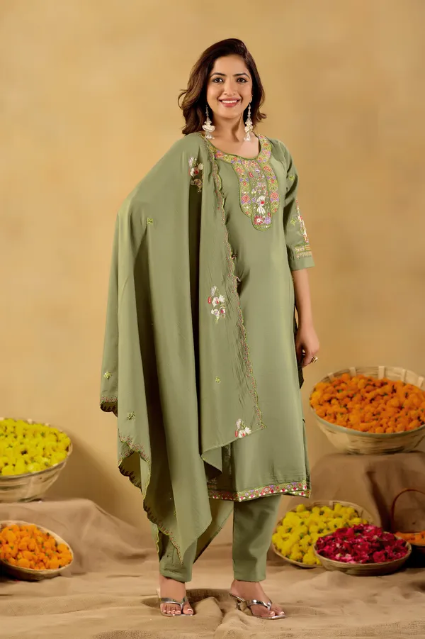 Olive_Green_Embroidered_Kurta_Set_for_Women